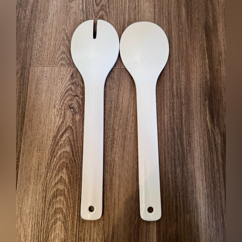 Blue Gingham Salad Servers Serving Spoons Kitchen - Picture 2 of 2